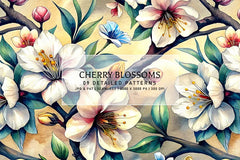 Cherry Blossoms - Floral - CraftNest - Digital Crafting and Art