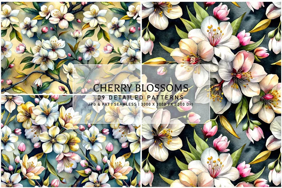 Cherry Blossoms - Floral - CraftNest - Digital Crafting and Art
