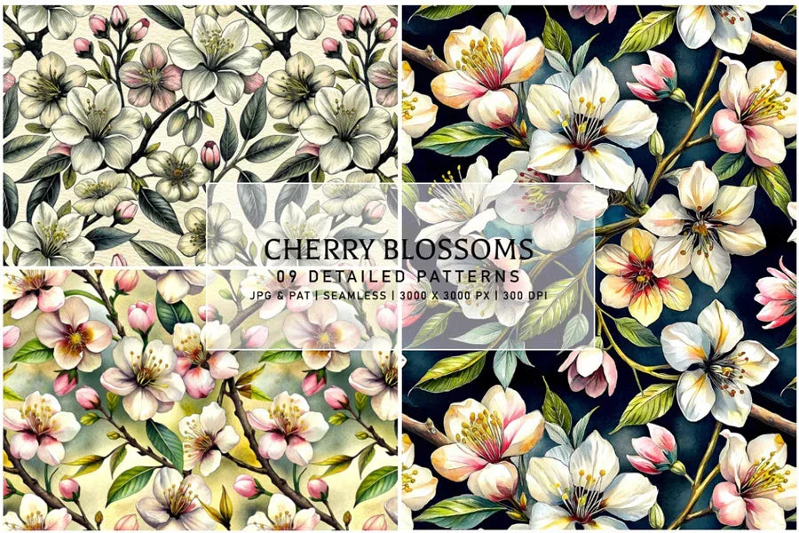 Cherry Blossoms - Floral - CraftNest - Digital Crafting and Art