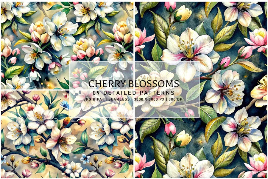 Cherry Blossoms - Floral - CraftNest - Digital Crafting and Art