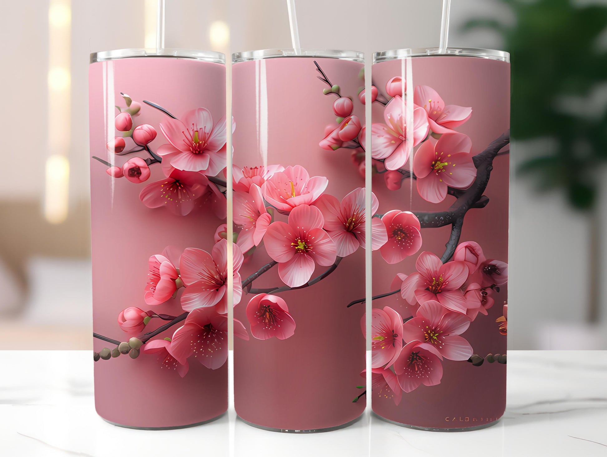 Cherry Blossoms Flowers Tumbler Wrap - CraftNest - Digital Crafting and Art