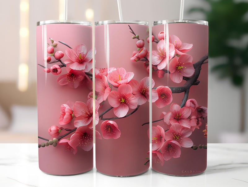 Cherry Blossoms Flowers Tumbler Wrap - CraftNest - Digital Crafting and Art