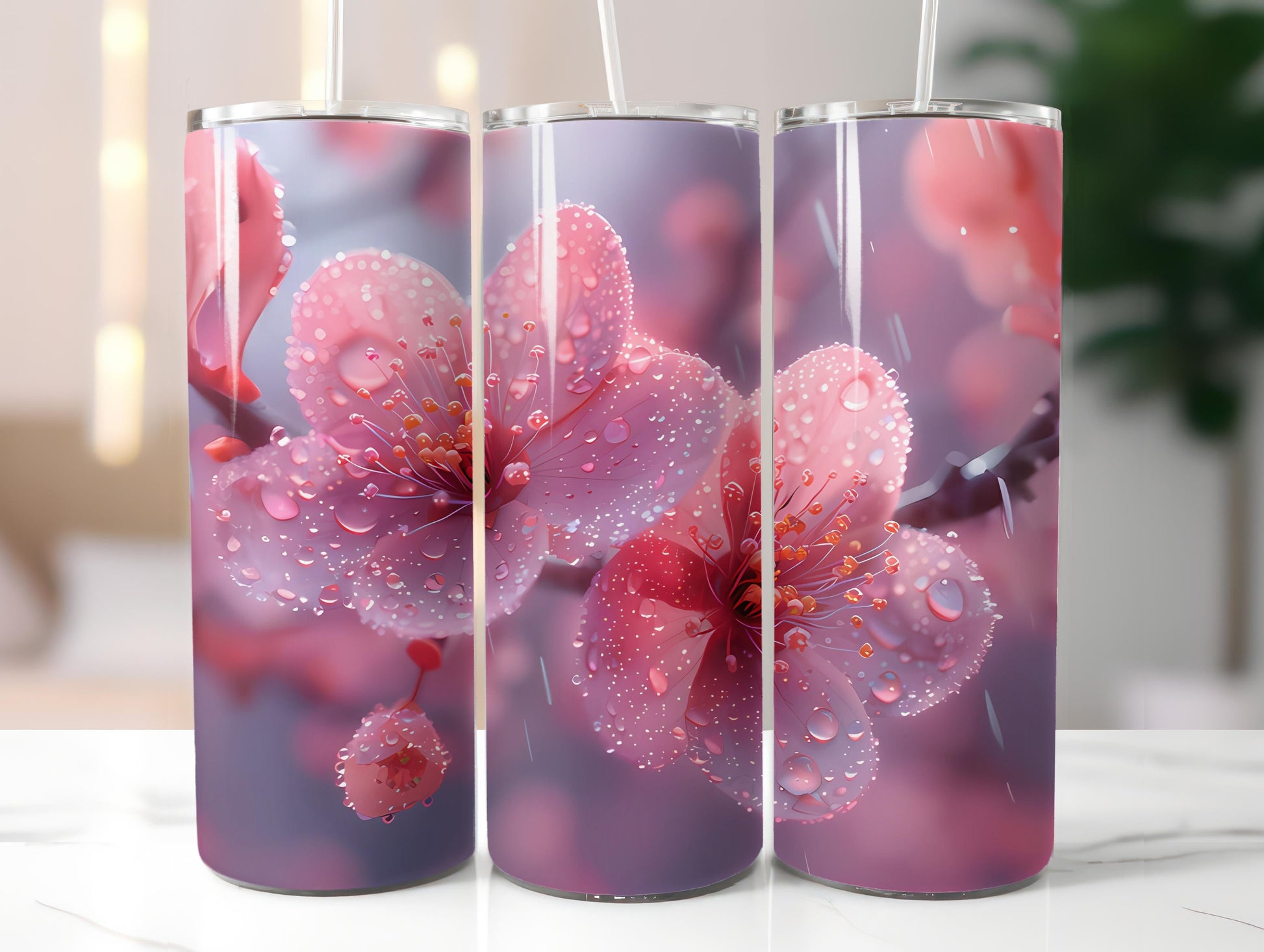 Cherry Blossoms Flowers Tumbler Wrap - CraftNest - Digital Crafting and Art