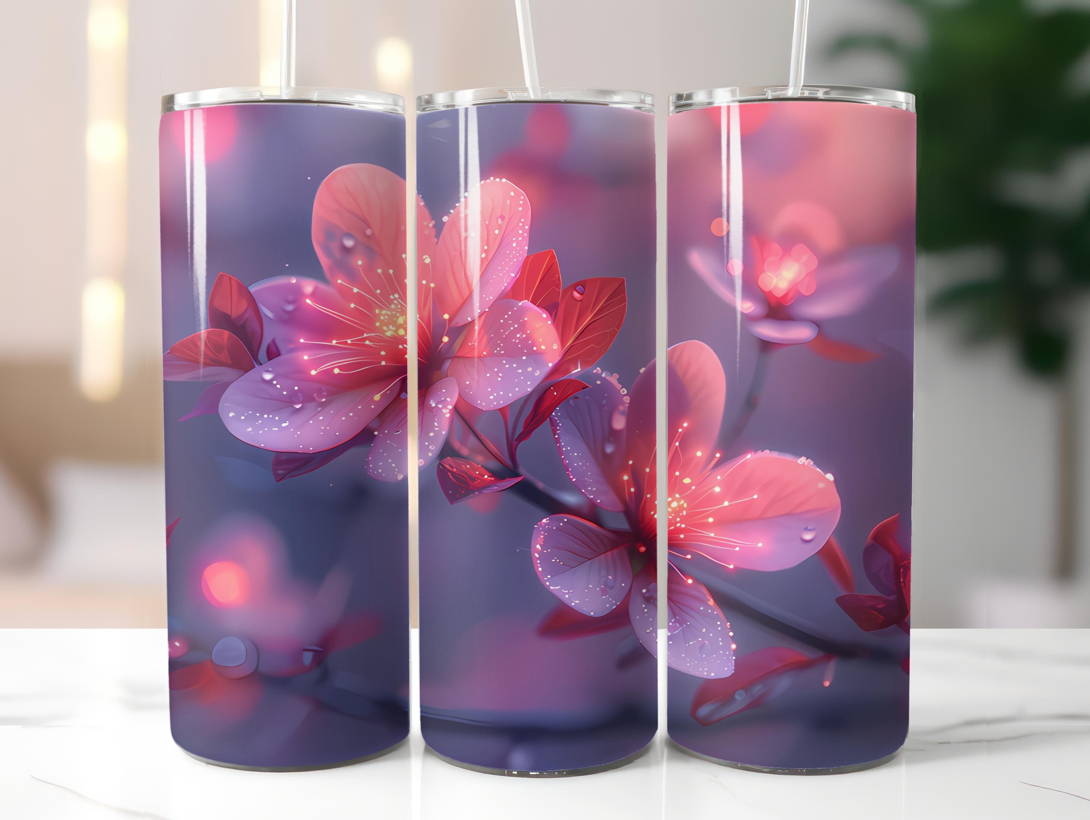 Cherry Blossoms Flowers Tumbler Wrap - CraftNest - Digital Crafting and Art