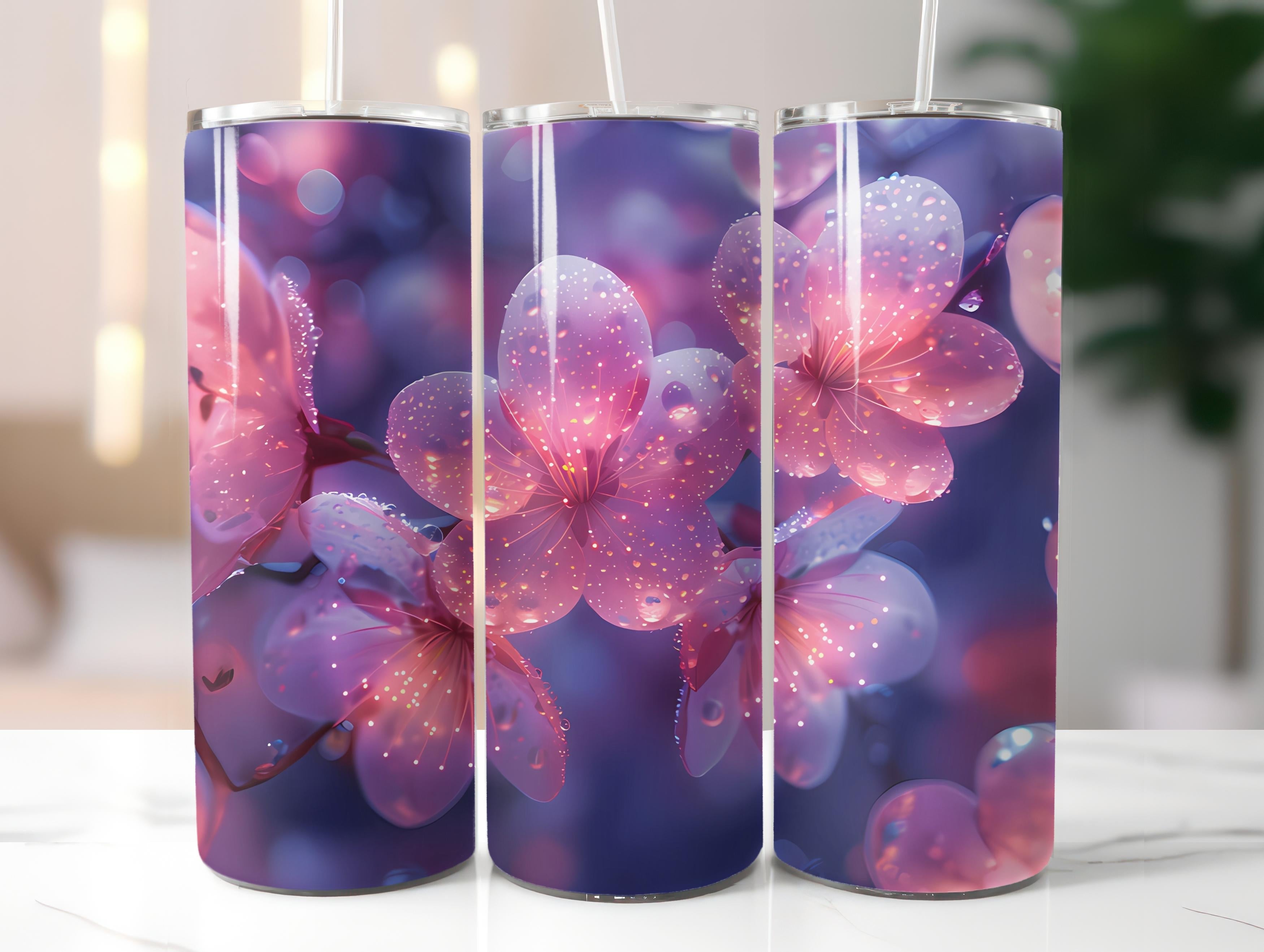 Cherry Blossoms Flowers Tumbler Wrap - CraftNest - Digital Crafting and Art