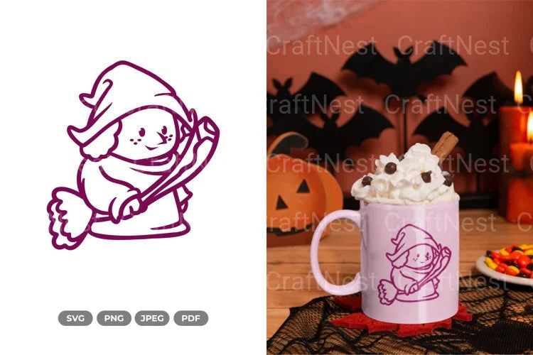 Chibi Witch Halloween SVG Bundle - CraftNest - Digital Crafting and Art