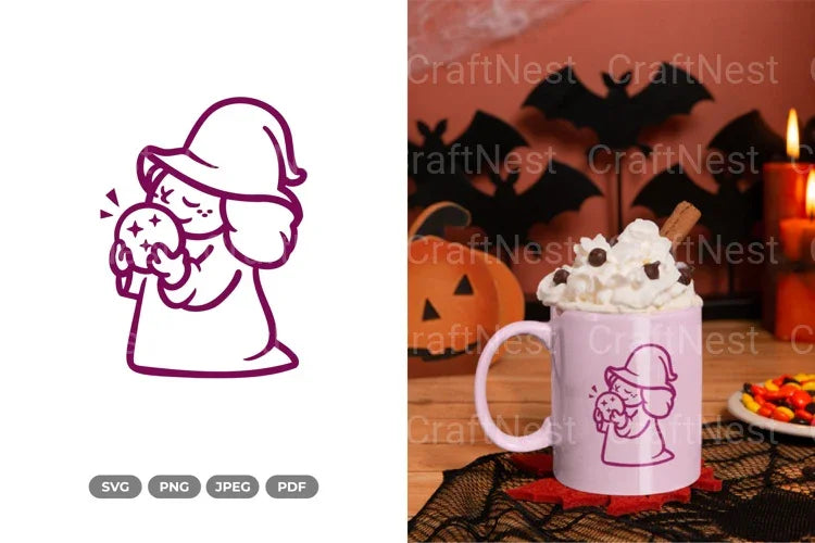 Chibi Witch Halloween SVG Bundle - CraftNest - Digital Crafting and Art