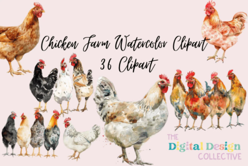 Charming Chicken Farm Clipart Bundle - CraftNest - Digital Crafting and Art