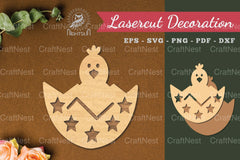 Chicks in Egg Laser Cut Decoration Clipart Bundle - CraftNest - Digital Crafting and Art