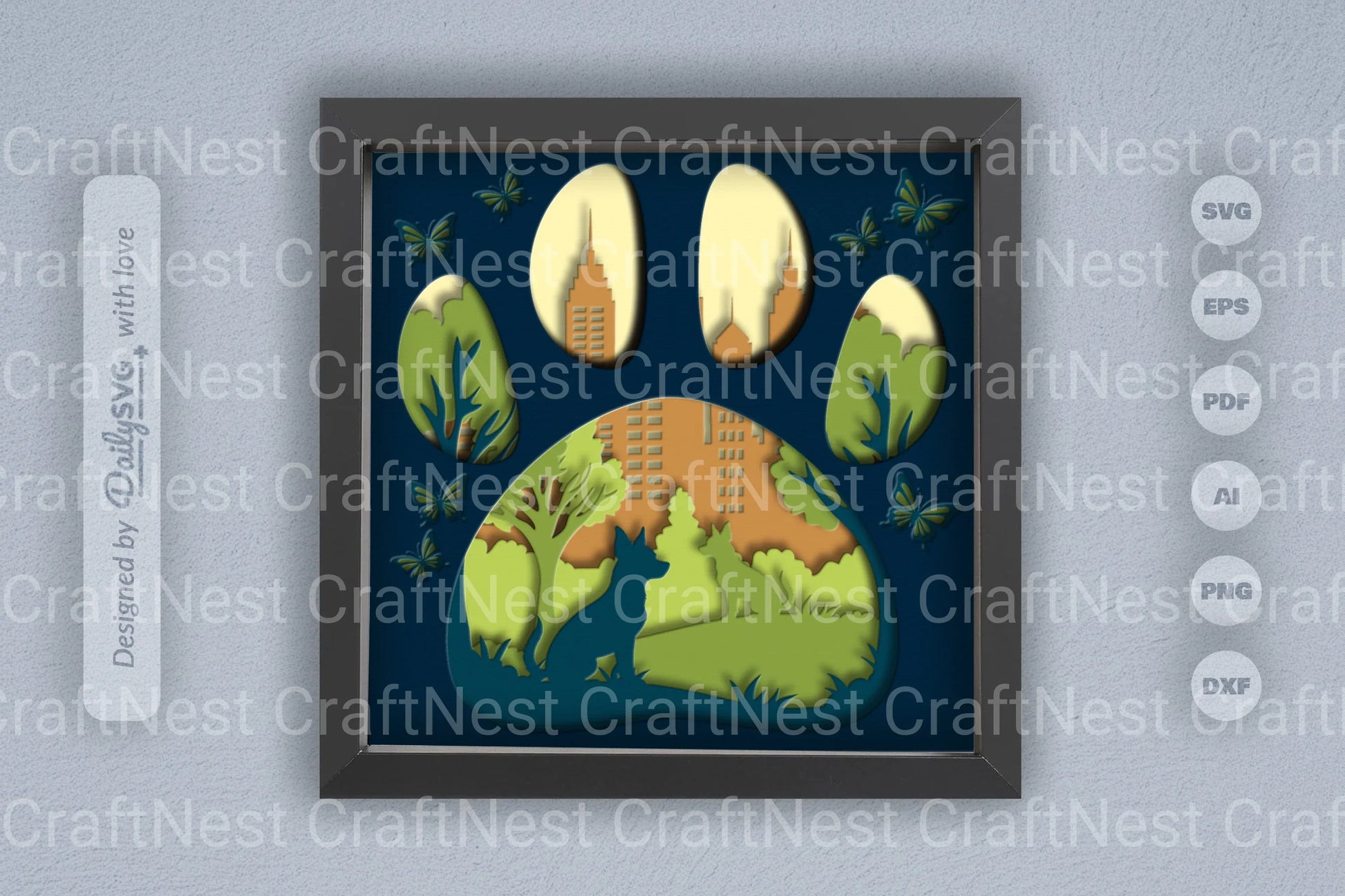 Chihuahua Dog Papercut SVG Bundle: Park Sitting Design - CraftNest - Digital Crafting and Art