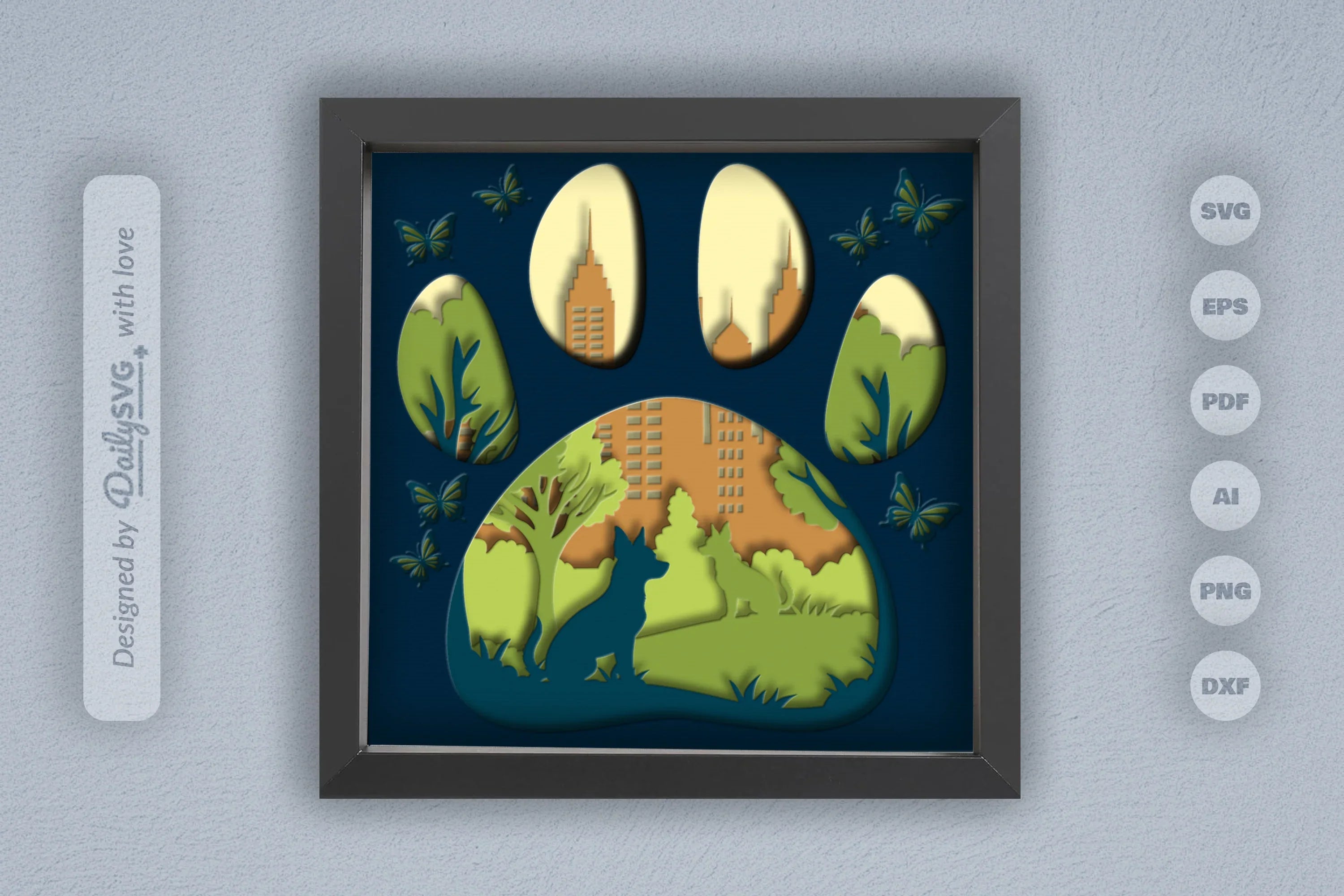 Chihuahua Dog Papercut SVG Bundle: Park Sitting Design - CraftNest - Digital Crafting and Art