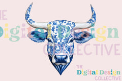 Chinoiserie Western Cow Clipart Bundle - CraftNest - Digital Crafting and Art
