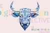 Chinoiserie Western Cow Clipart Bundle
