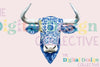 Chinoiserie Western Cow Design Clipart Bundle