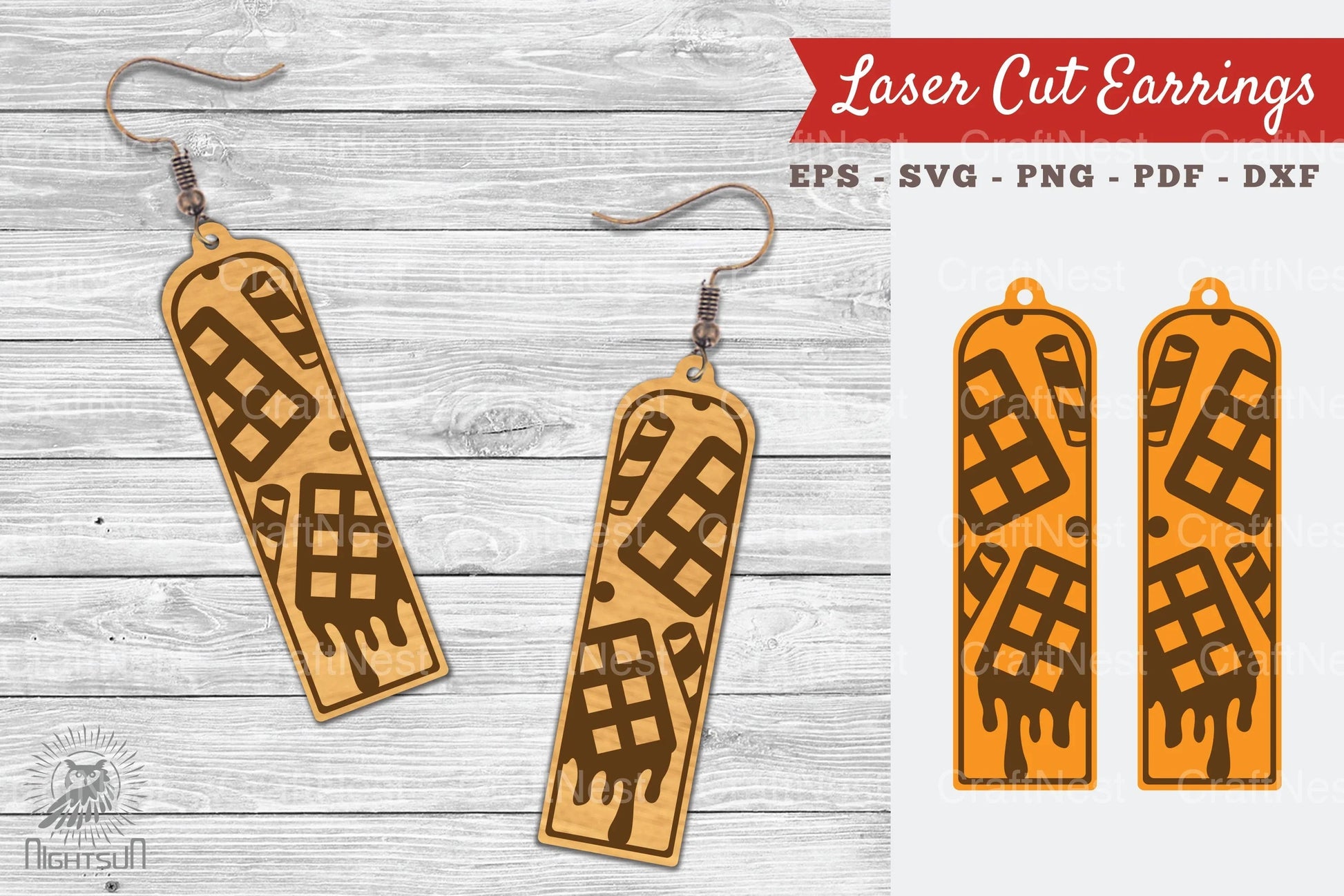 Chocolate Bar Laser Cut Earrings SVG Bundle - CraftNest - Digital Crafting and Art