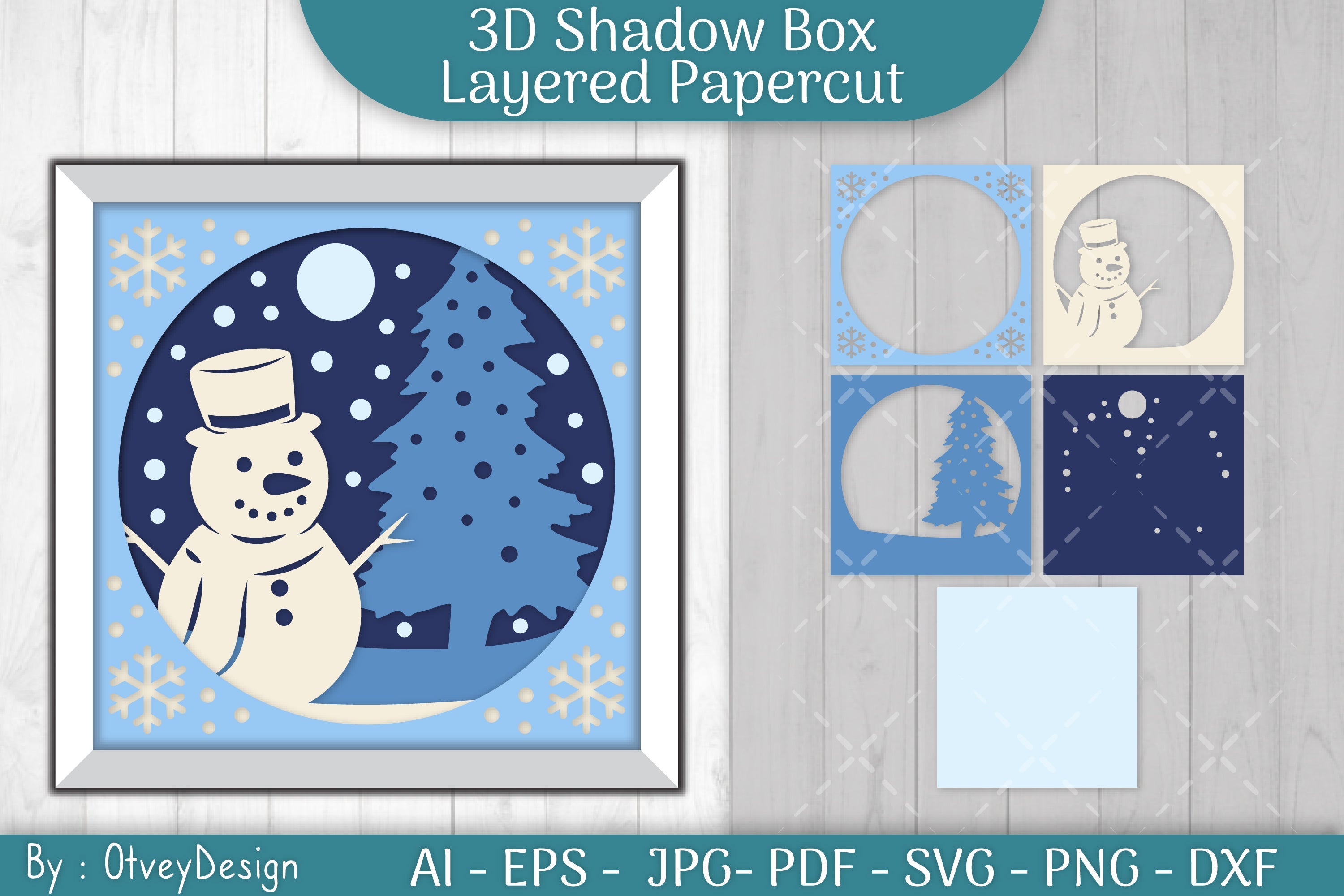 Christmas 3D Shadow Box Layered Papercut SVG Bundle 10 - CraftNest - Digital Crafting and Art