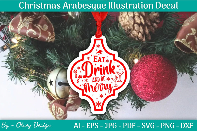 Christmas Arabesque Illustration Decal SVG Bundle - CraftNest - Digital Crafting and Art