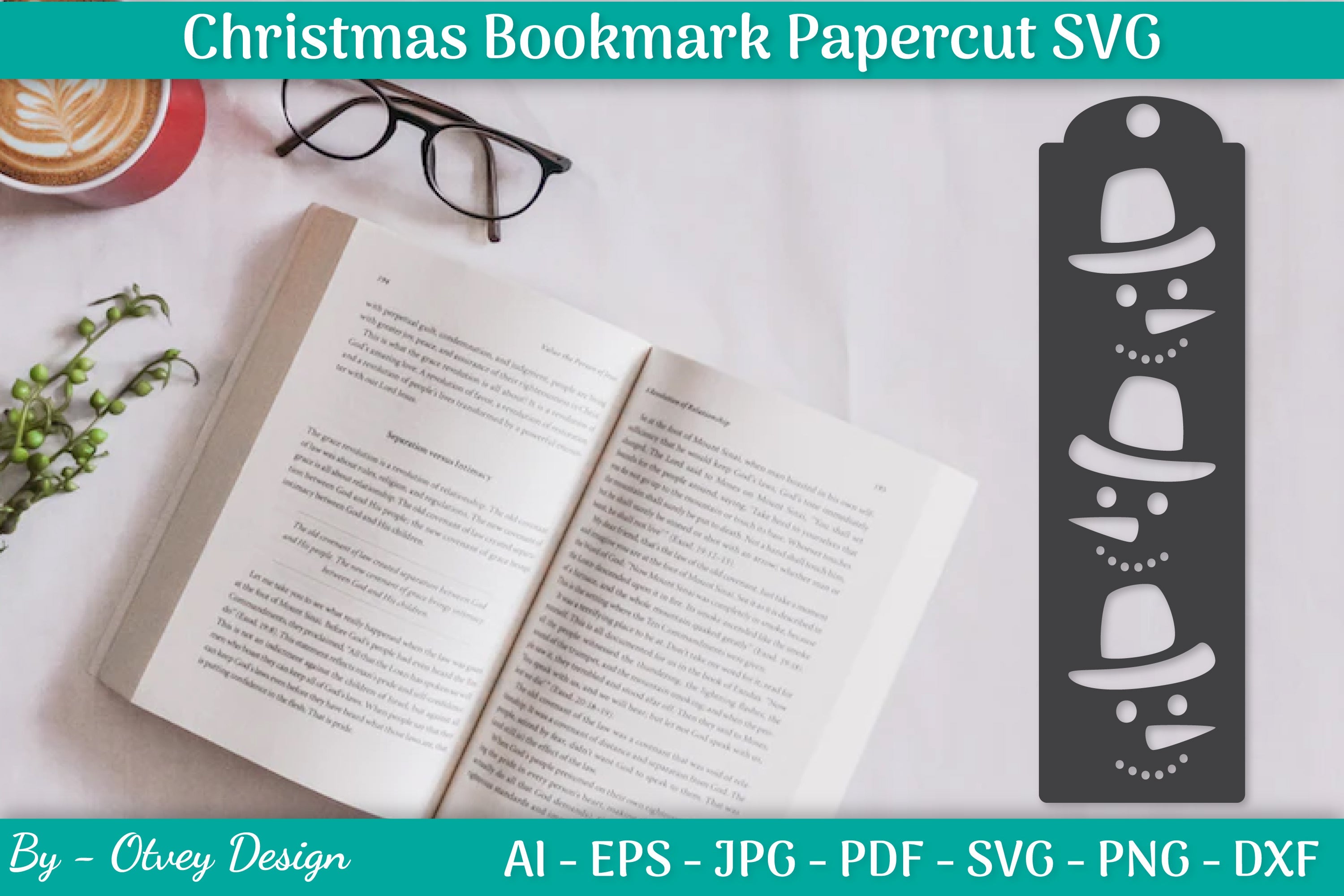 Christmas Bookmarks Paper Cut SVG Bundle