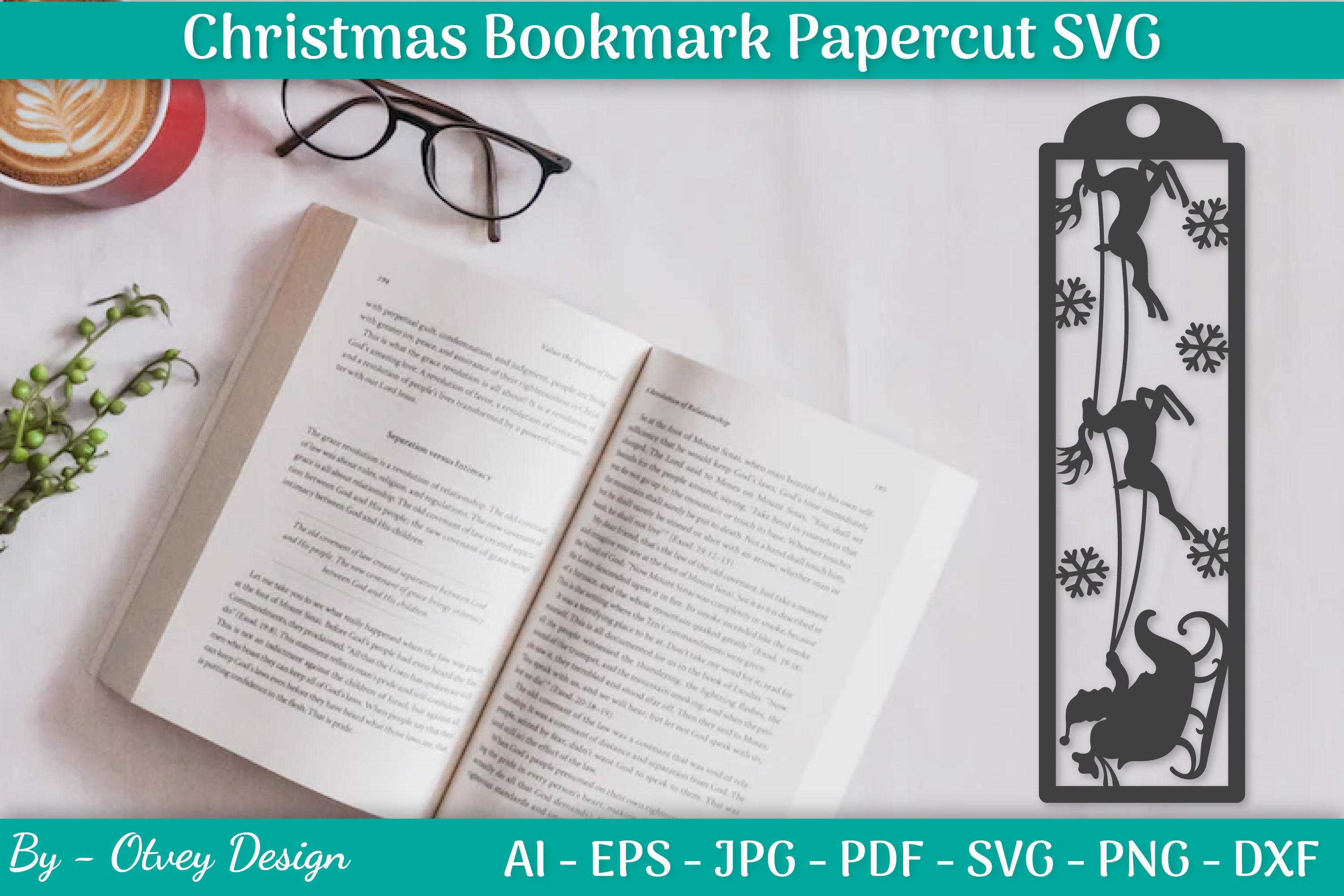 Christmas Bookmarks Paper Cut SVG Bundle