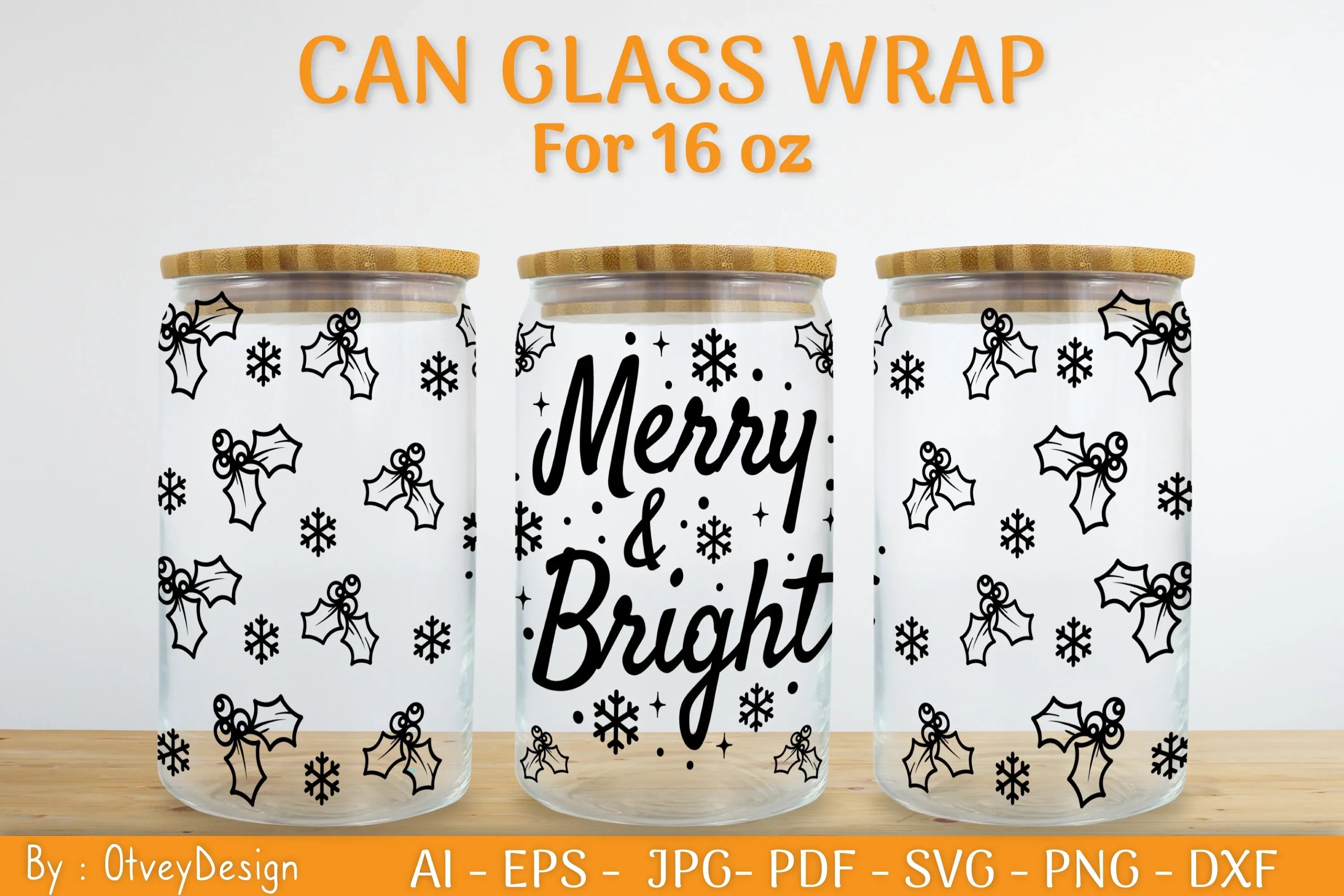 Christmas Can Glass 16 OZ SVG Bundle 23 - CraftNest - Digital Crafting and Art