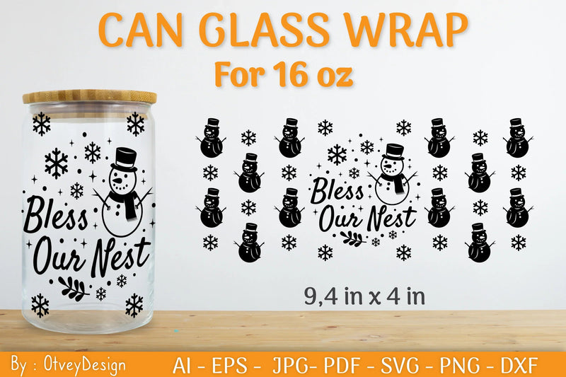 Christmas Can Glass 16 OZ SVG Bundle 7 - CraftNest - Digital Crafting and Art