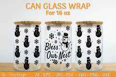 Christmas Can Glass 16 OZ SVG Bundle 7 - CraftNest - Digital Crafting and Art