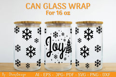 Christmas Can Glass 16 OZ SVG Bundle 8 - CraftNest - Digital Crafting and Art