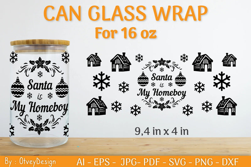 Christmas Can Glass 16 OZ SVG Bundle 9 - CraftNest - Digital Crafting and Art