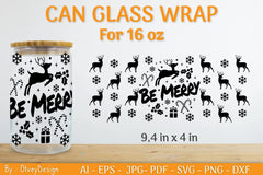 Christmas Can Glass 16 OZ SVG Bundle 33 - CraftNest - Digital Crafting and Art
