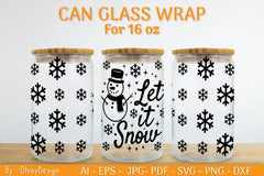 Christmas Can Glass 16 OZ SVG Bundle 39 - CraftNest - Digital Crafting and Art