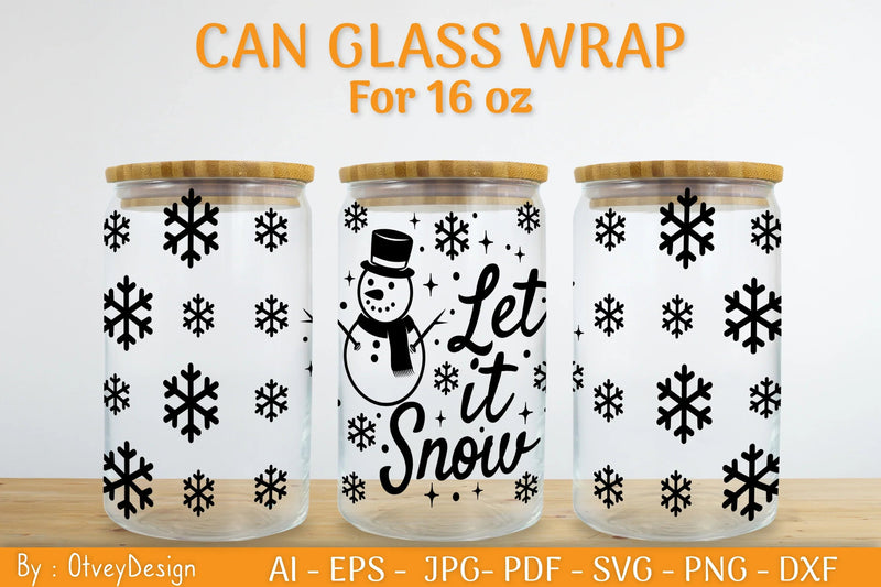 Christmas Can Glass 16 OZ SVG Bundle 39 - CraftNest - Digital Crafting and Art
