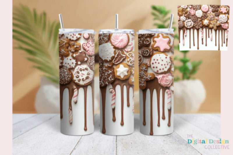 3D Inflated Candy Christmas Tumbler Wrap Bundle - CraftNest - Digital Crafting and Art