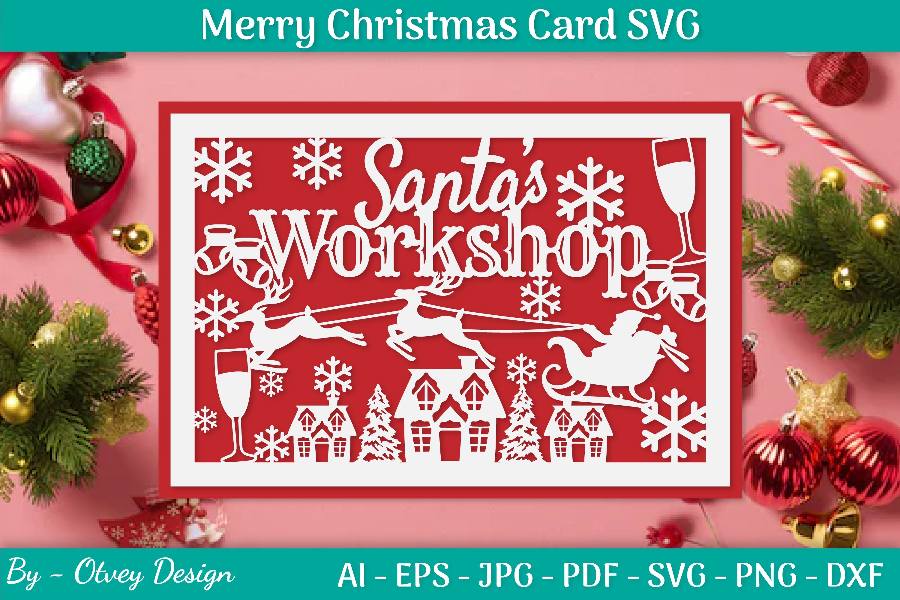 Christmas Card Papercut SVG Bundle 42 - CraftNest - Digital Crafting and Art