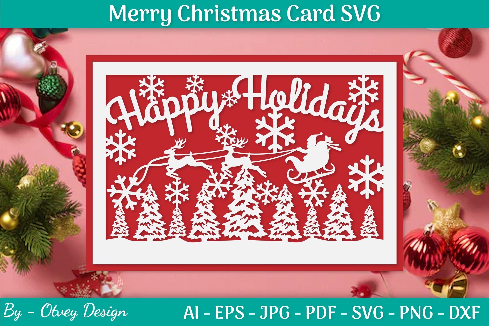 Christmas Card Papercut SVG Bundle 46 - CraftNest - Digital Crafting and Art