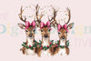 Pink Coquette Christmas Deer Clipart Bundle