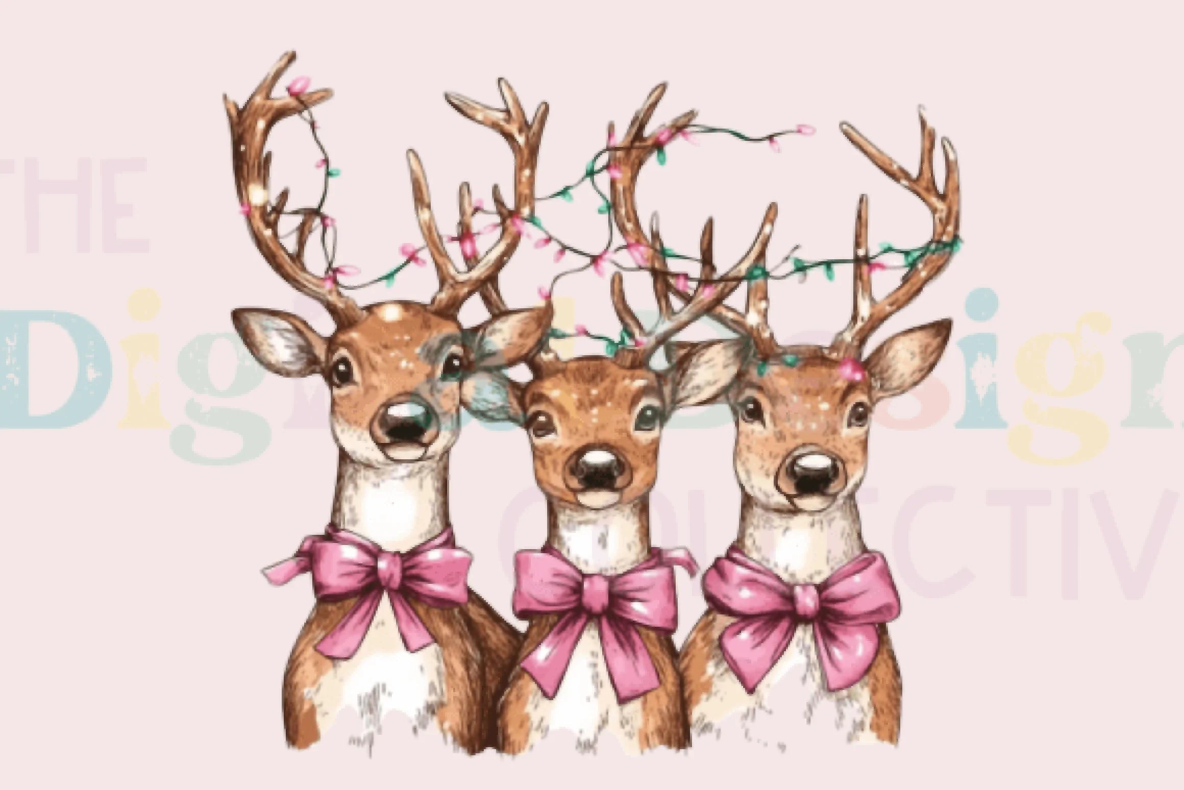 Pink Coquette Christmas Deer Clipart Bundle - CraftNest - Digital Crafting and Art