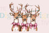 Pink Coquette Christmas Deer Clipart Bundle