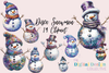 Christmas Disco Snowman Clipart Bundle