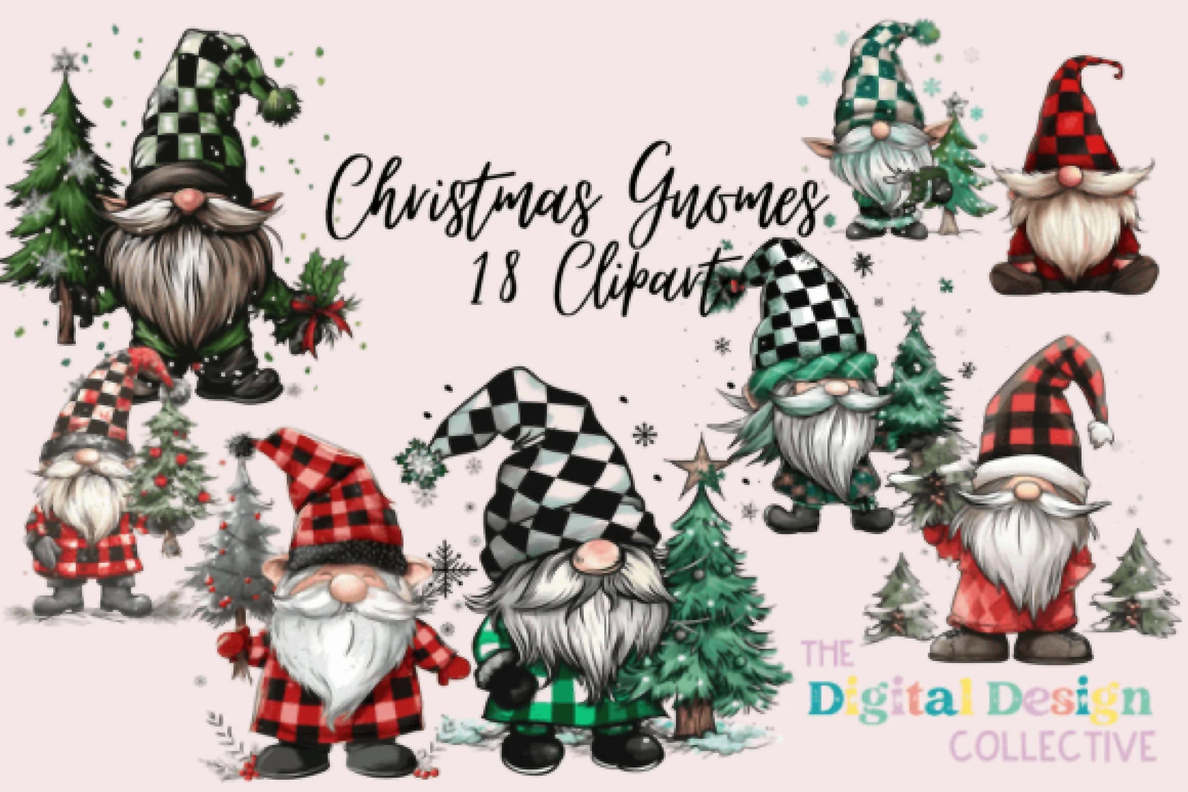 Christmas Gnomes Clipart Bundle - CraftNest - Digital Crafting and Art