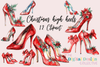 Christmas High Heels Clipart Bundle