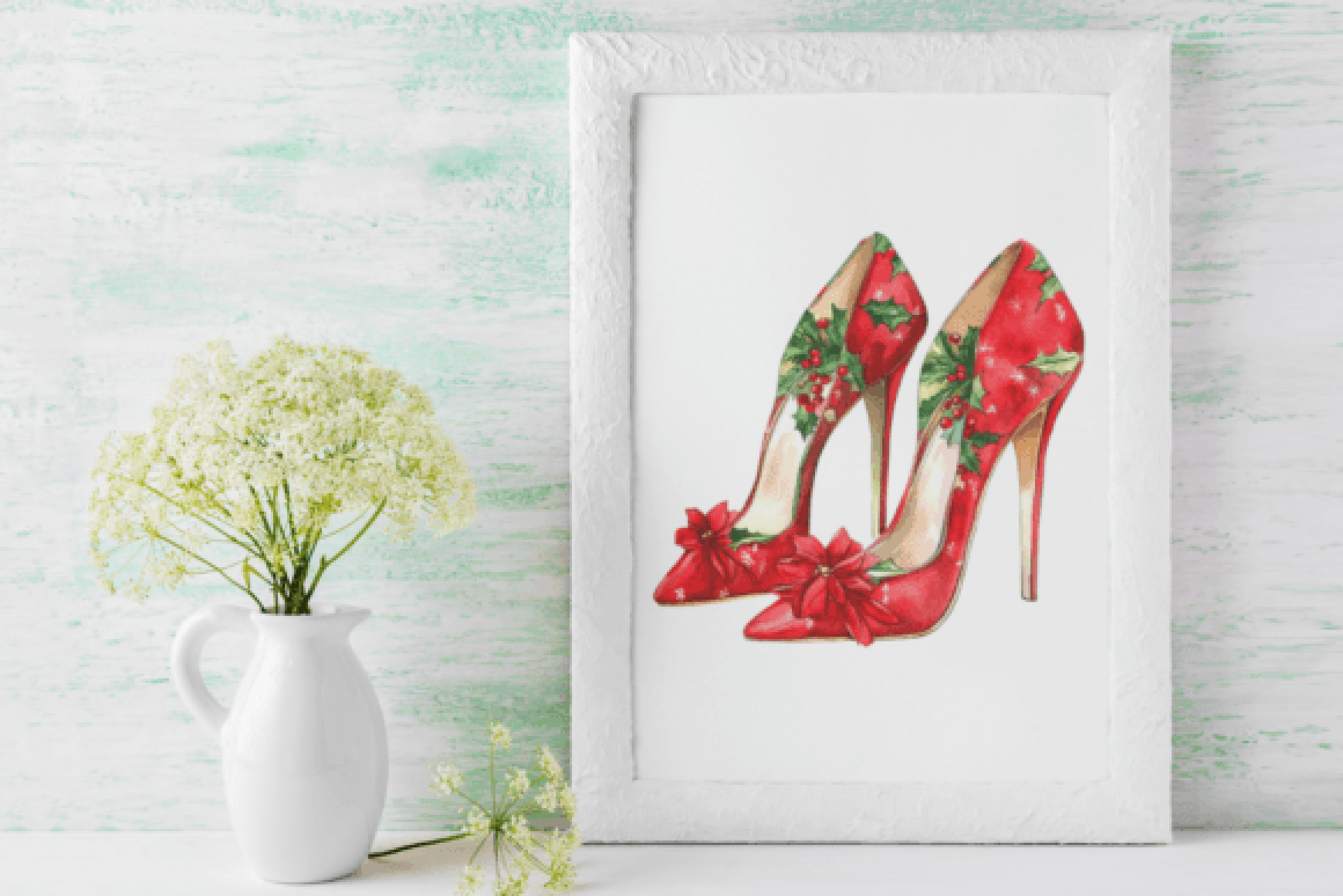 Christmas High Heels Clipart Bundle