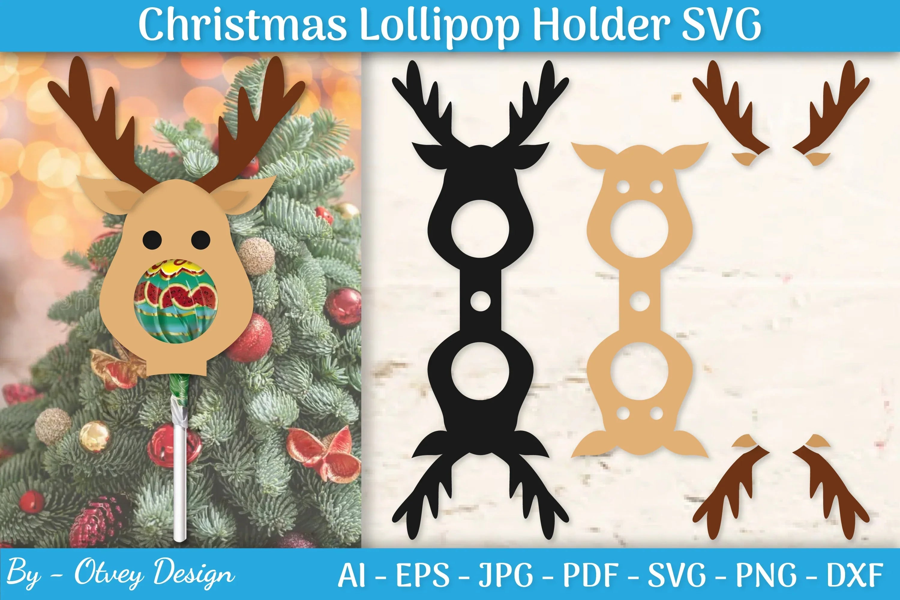 Christmas Lollipop Holder SVG Bundle - CraftNest - Digital Crafting and Art