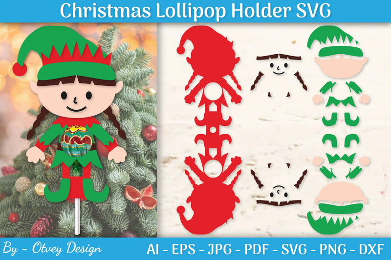 Christmas Lollipop Holder SVG Bundle - CraftNest - Digital Crafting and Art