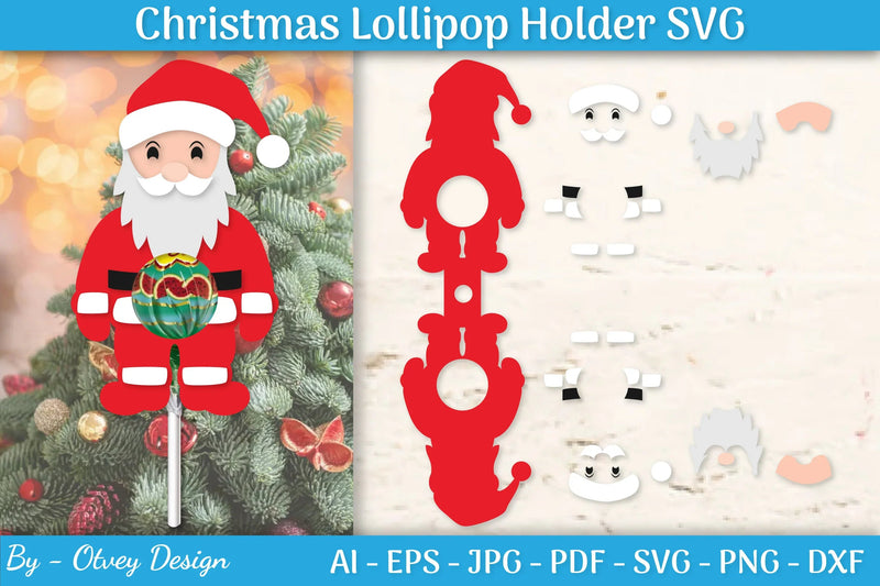 Christmas Lollipop Holder SVG Bundle - CraftNest - Digital Crafting and Art
