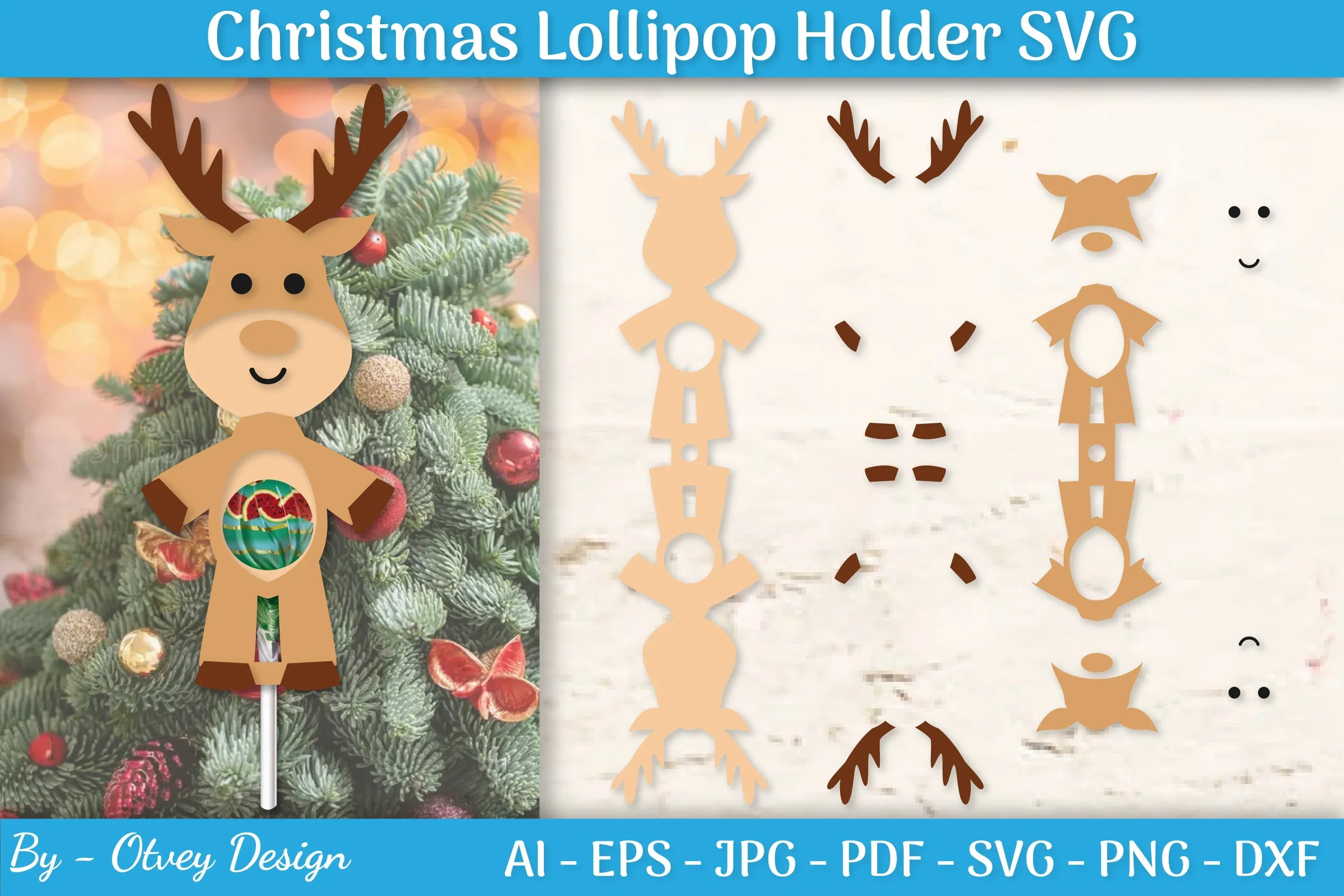 Christmas Lollipop Holder SVG Bundle - CraftNest - Digital Crafting and Art