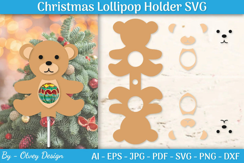 Christmas Lollipop Holder SVG Bundle - CraftNest - Digital Crafting and Art
