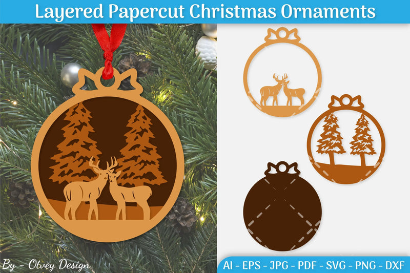Christmas Ornament Layered SVG Bundle 1 - CraftNest - Digital Crafting and Art