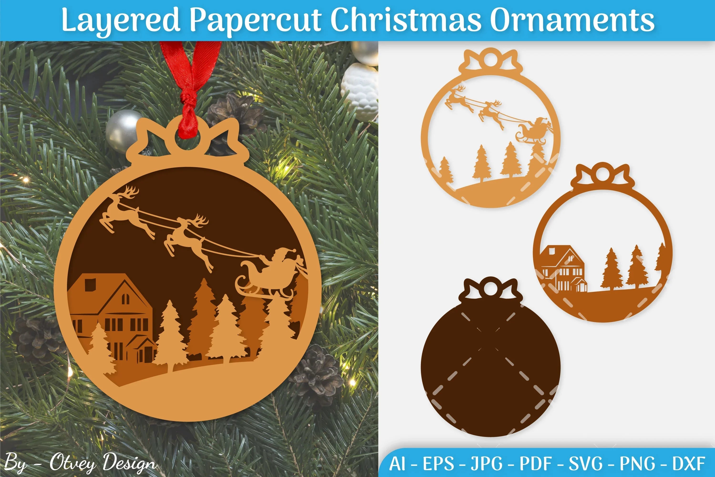 Christmas Ornament Layered SVG Bundle 6 - CraftNest - Digital Crafting and Art