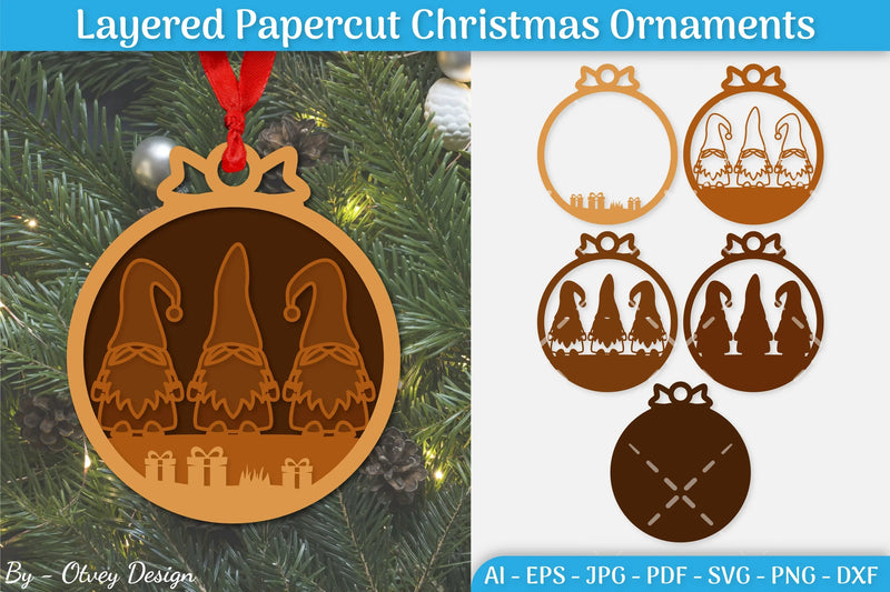 Christmas Ornament Layered SVG Bundle 9 - CraftNest - Digital Crafting and Art