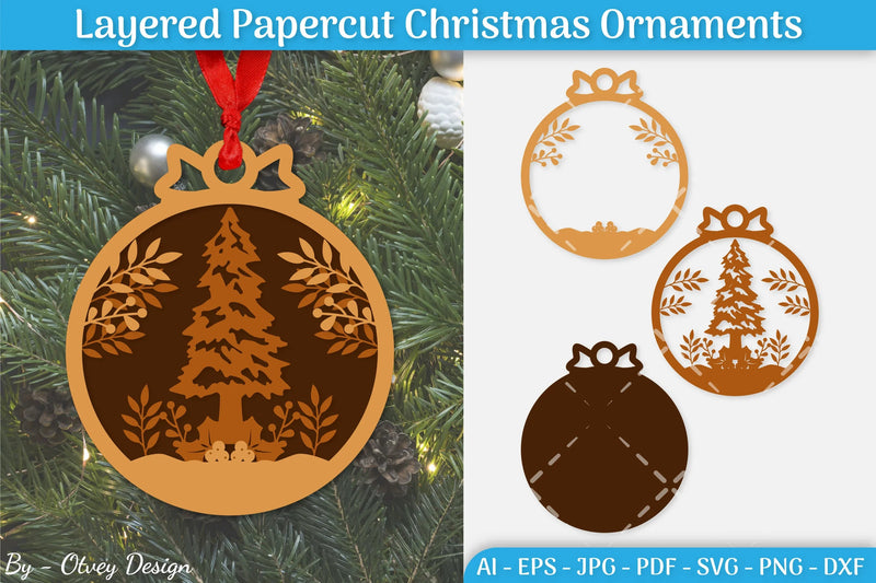 Christmas Ornament Layered SVG Bundle 11 - CraftNest - Digital Crafting and Art
